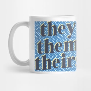 they / them / theirs - retro design pronouns Mug